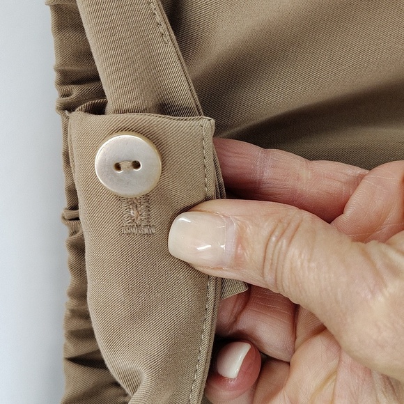 Tommy Hilfiger Tan Dress Pants Size 14 Elastic Back Waist Stretch Crop Ankle - Picture 5 of 10